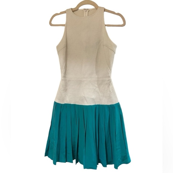 Thakoon Addition/ pleated skirt tealsleevelessCocktail Dress mini 4